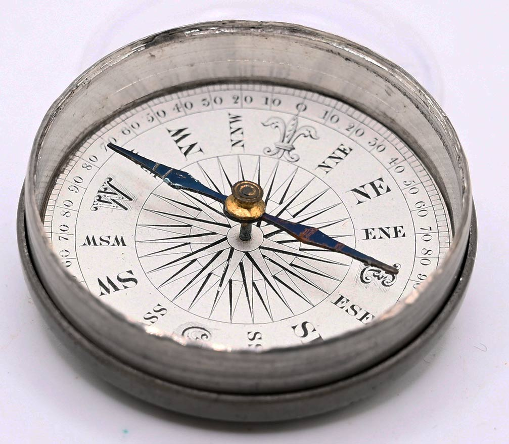 EDMUND RUFFIN’S COMPASS WITH GREAT CAPTURE INSCRIPTION AND PRESENTATION TO JOHN WEIDMAN, BRIG. GEN. PENN. MILITIA AND CAPTAIN 4th PA VOL. CAVALRY 1861-1862 