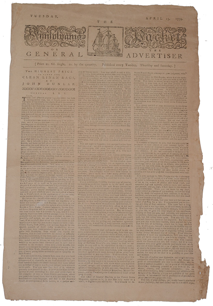 THE PENNSYLVANIA GAZETTE / OR GENERAL ADVERTISER—APRIL 13, 1779