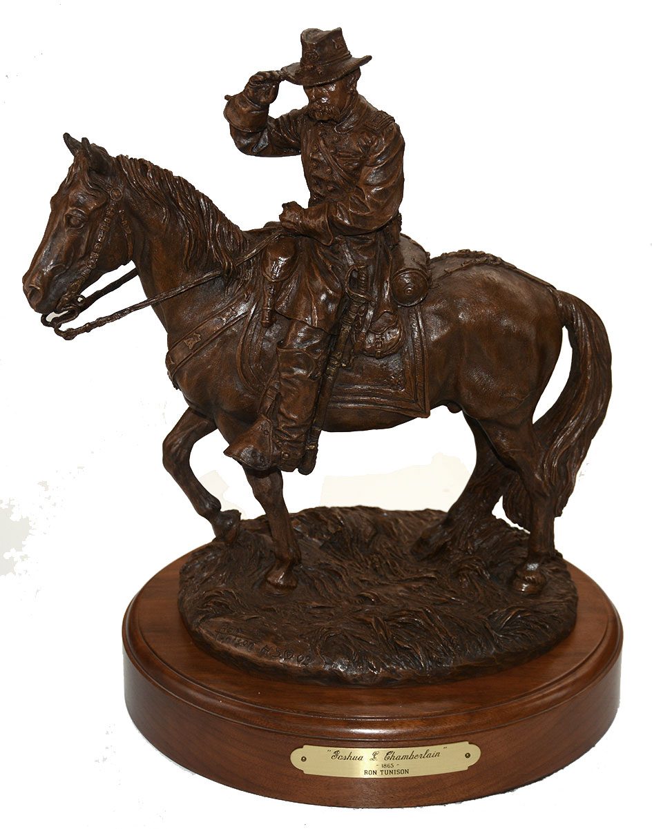 MOUNTED “JOSHUA L. CHAMBERLAIN” 1865 BRONZE SCULPTURE BY RON TUNISON – #88/400