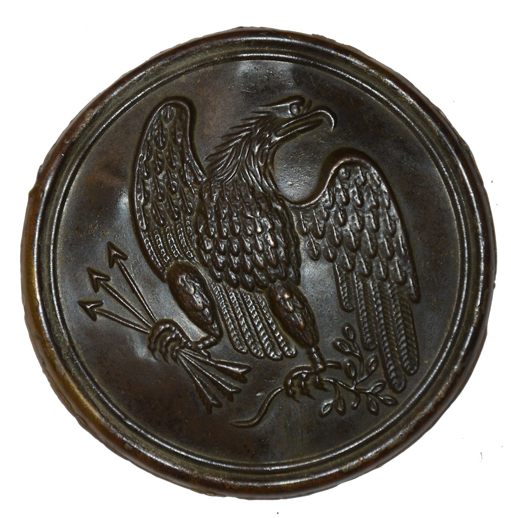RELIC, US PATTERN 1826 EAGLE BREAST PLATE – MAKER AND INSPECTOR MARKED