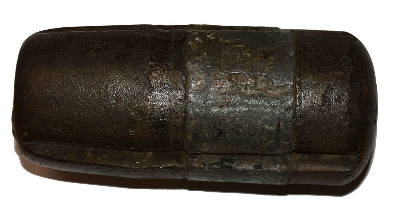 U.S. 3” FLAT-NOSE HOTCHKISS ARTILLERY SHELL WITH WRIGHT TIME FUSE