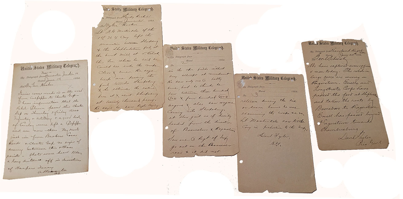 U.S. MILITARY TELEGRAPH - GETTYSBURG CAMPAIGN INTELLIGENCE REPORTS