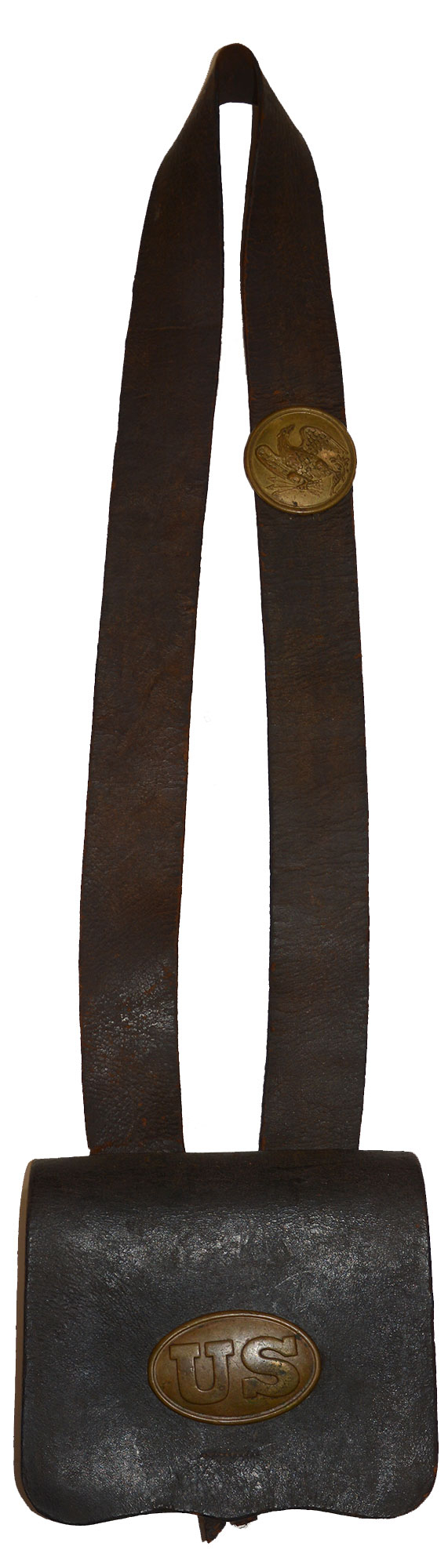 US MODEL 1857 .69 ROUND BALL INFANTRY CARTRIDGE BOX RIG BY DINGEE WITH SOLDIER’S INITIALS