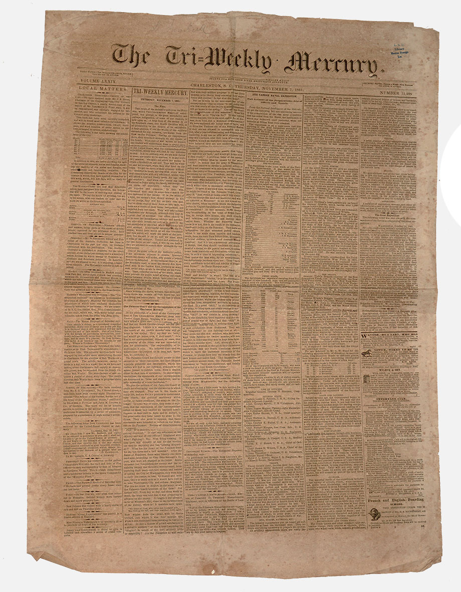 CHARLESTON [S.C.] TRI-WEEKLY MERCURY - NOVEMBER 7, 1861