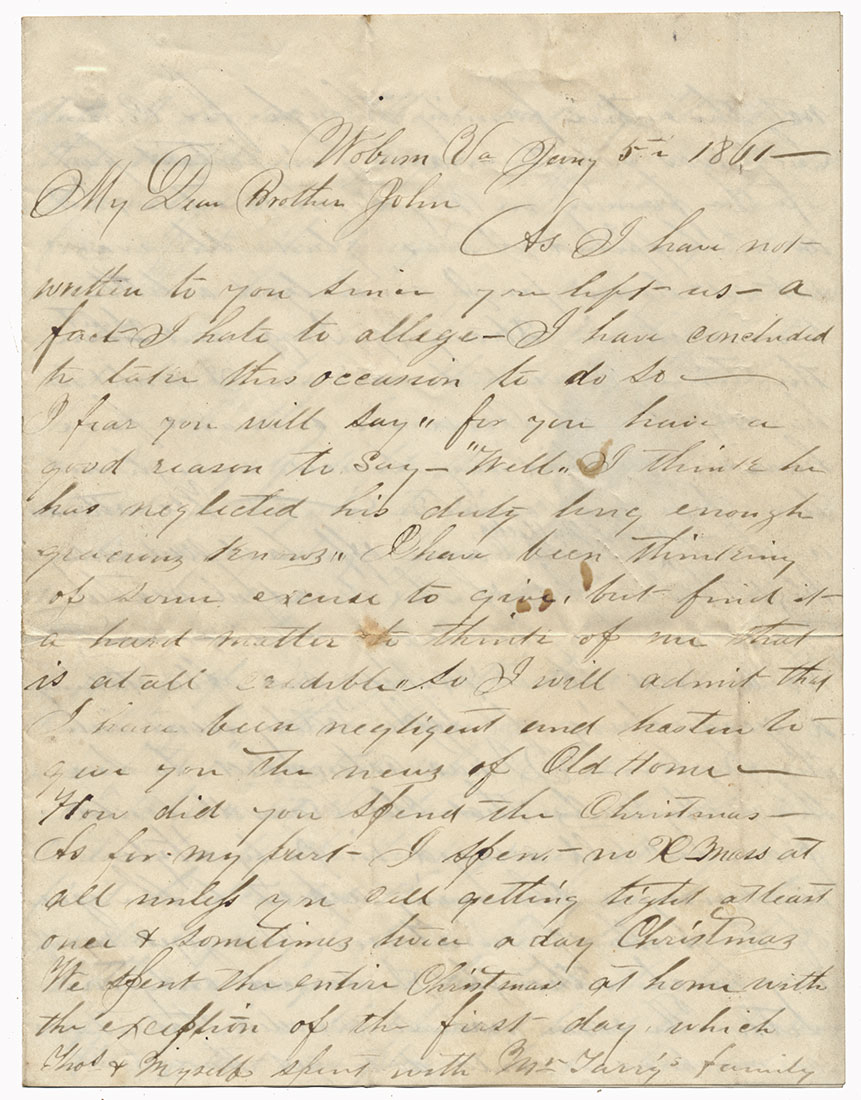 CONFEDERATE LETTER—CHARLES S. BURWELL, CO. “E” [CLARKSVILLE BLUES] 14TH VIRGINIA INFANTRY