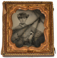 WOUNDED AT GETTYSBURG!  1/6 PLATE AMBROTYPE OF PVT. AURELIUS JAMES DULA, 22ND NORTH CAROLINA