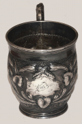 “1865” SILVER CUP WITH FOLIATE PATTERNS IN RELIEF