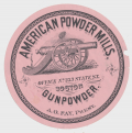 AMERICAN POWDER MILLS BOSTON CIRCULAR LABEL