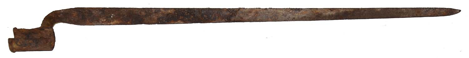 RARE RELIC 1835/1842 BAYONET ALTERED FOR USE ON DOUBLE BARREL SHOTGUN