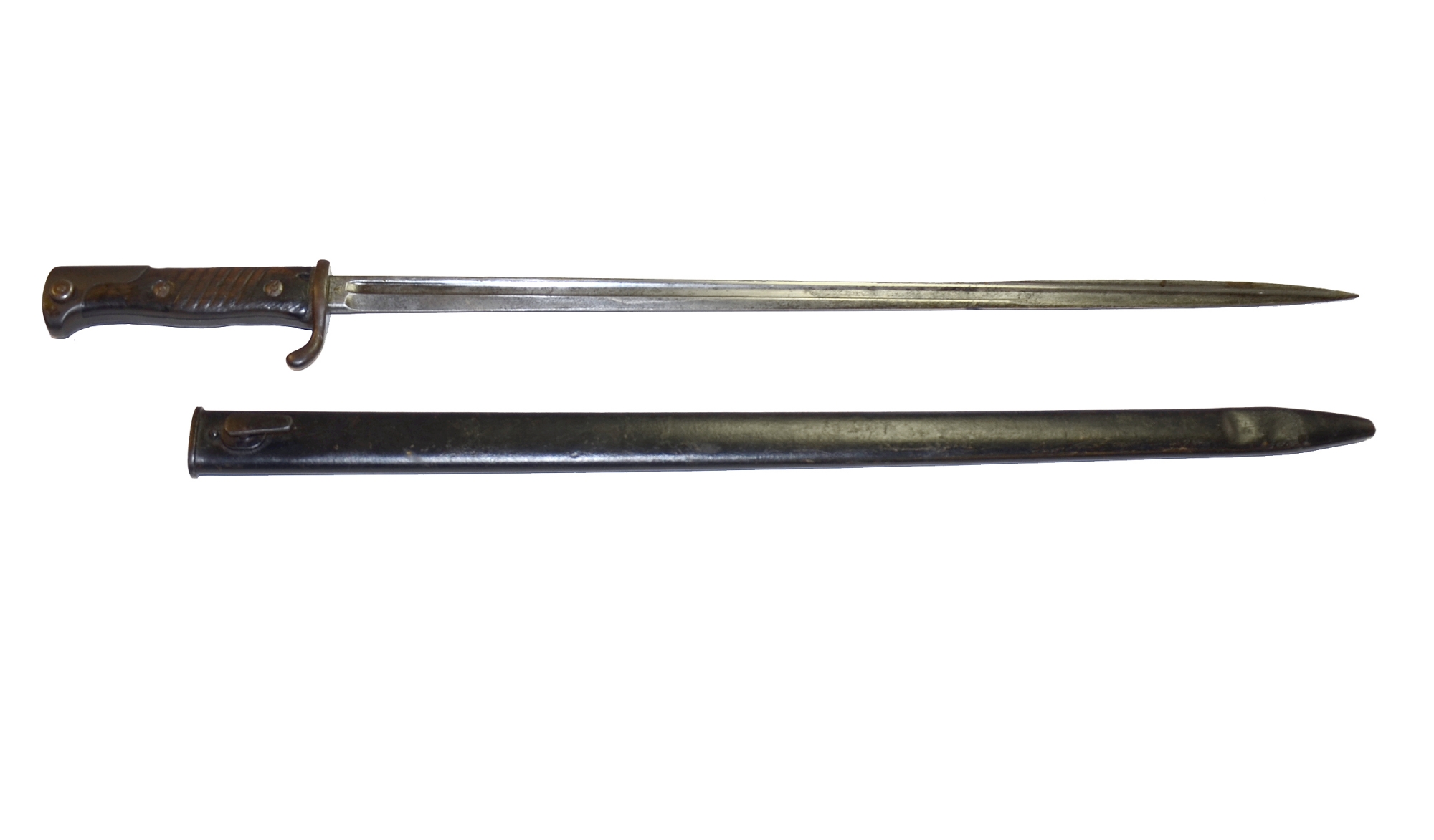 GERMAN M1898 QUILLBACK BAYONET WITH METAL SCABBARD
