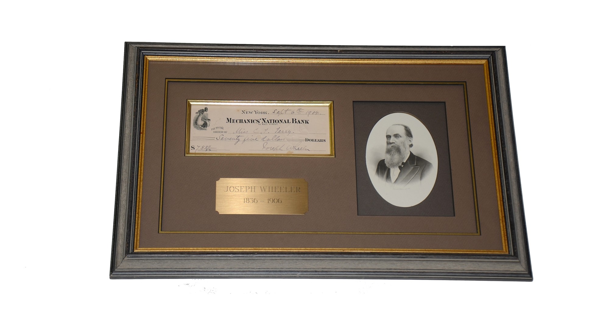 CHECK SIGNED BY REBEL GENERAL JOE WHEELER
