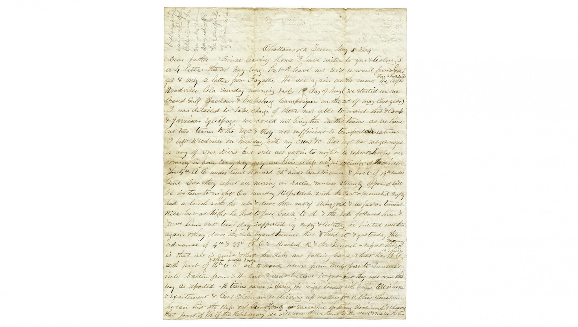 SOLDIER LETTER WITH ATLANTA CAMPAIGN CONTENT - LT. JOHN B. HAWTHORNE, 9TH IOWA INFANTRY