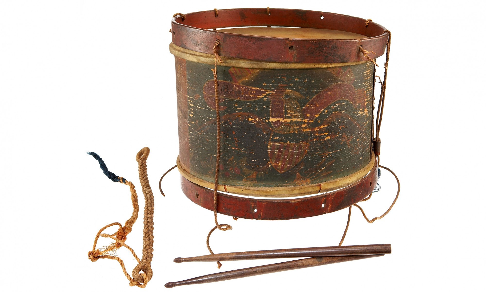 CIVIL WAR EAGLE SNARE DRUM IDENTIFIED TO JAMES HENDERSON, 90TH NEW YORK VETERAN VOLUNTEER INFANTRY