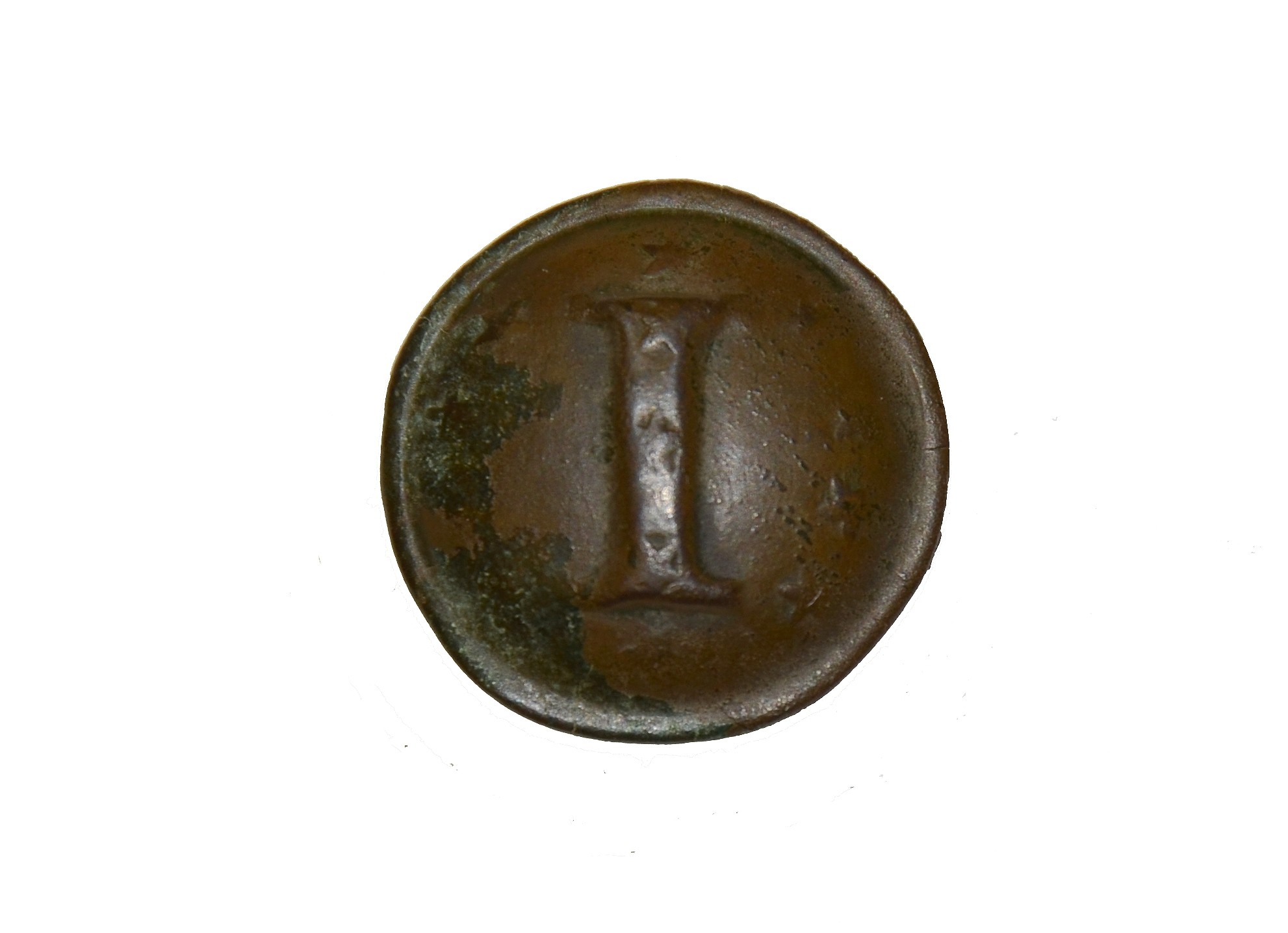 EXCAVATED CS BLOCK “I” UNIFORM BUTTON