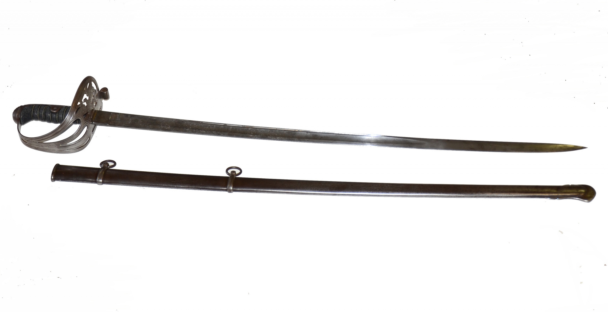NON-REGULATION, STAFF & FIELD OFFICER’S SWORD FINELY-ETCHED WITH A MASSACHUSETTS STATE SEAL 