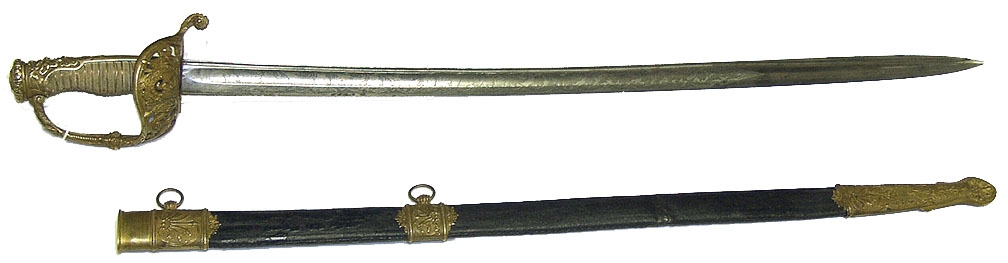 HANDSOME, HIGH GRADE OFFICER’S SWORD AND SCABBARD PRESENTED TO CAPTAIN DAVIS J. RICH, 34TH NEW YORK VOLUNTEERS