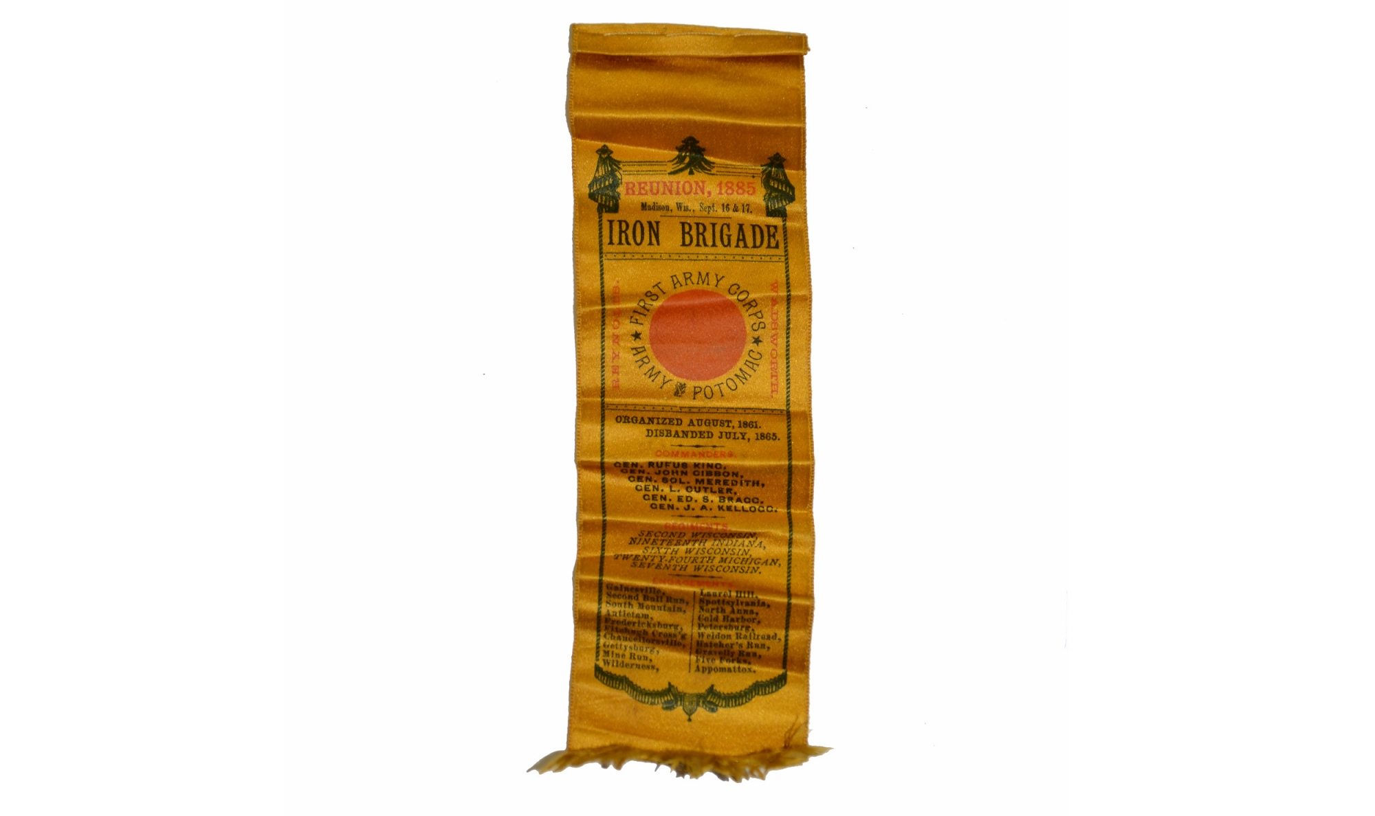 EXCELLENT IRON BRIGADE REUNION RIBBON 