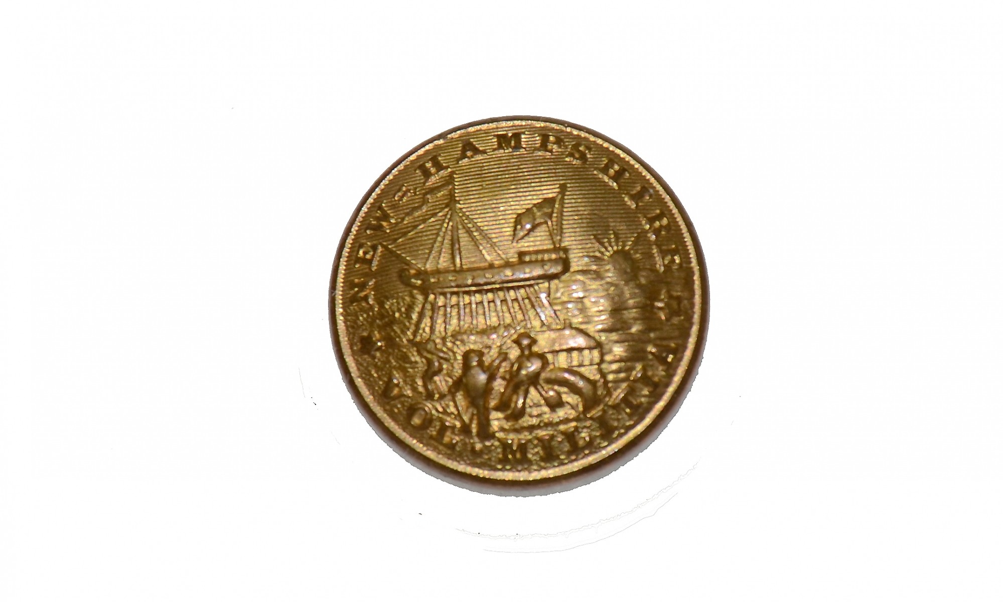 NEW HAMPSHIRE STATE SEAL MILITIA COAT BUTTON