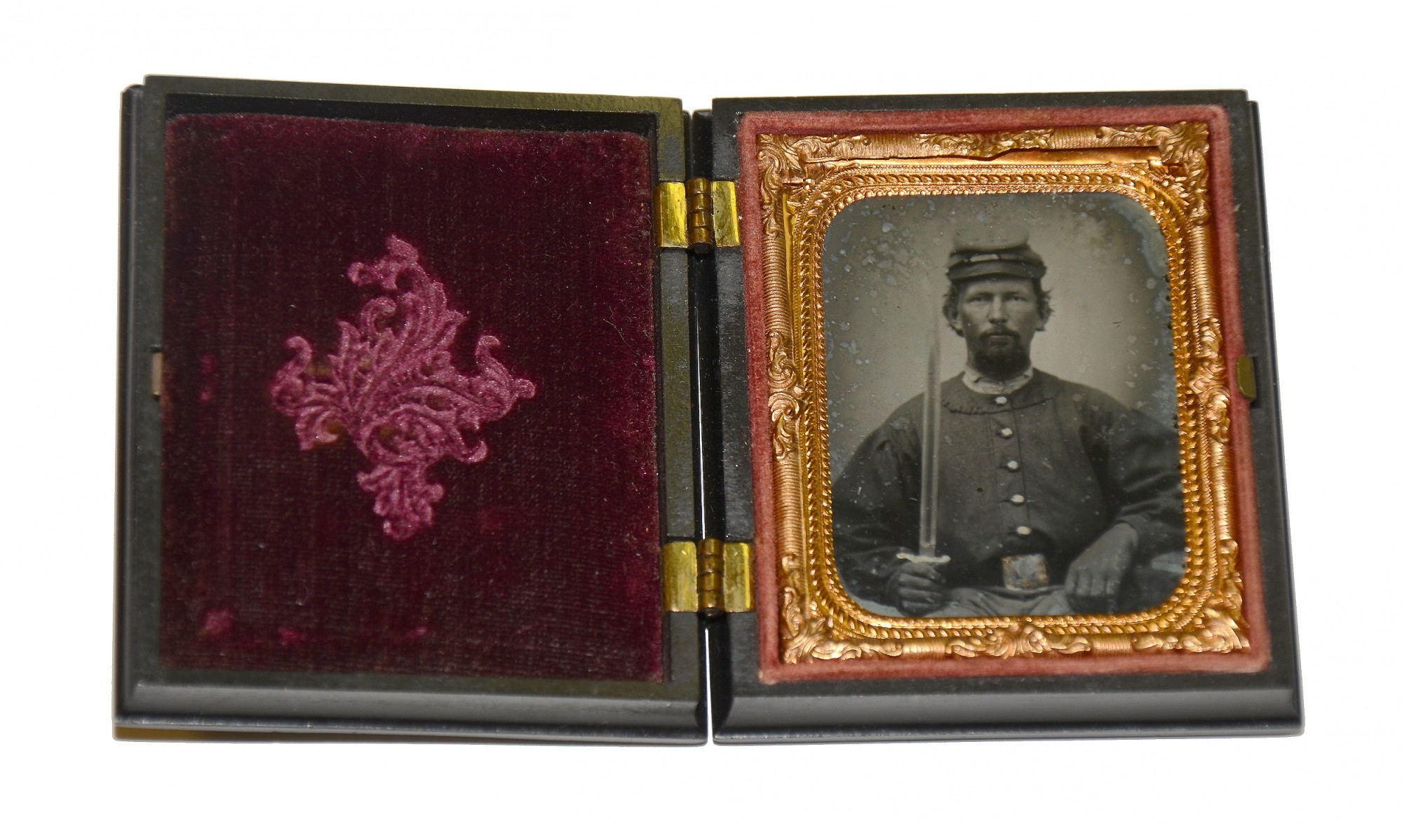 1/9 PLATE RUBY AMBROTYPE – UNIDENTIFIED CONFEDERATE INFANTRYMAN — Horse ...