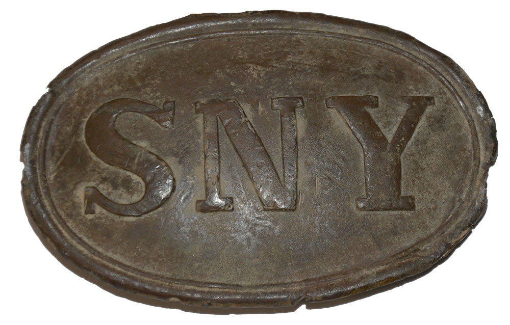 RELIC STATE OF NEW YORK “SNY” BELT PLATE FROM ANTIETAM
