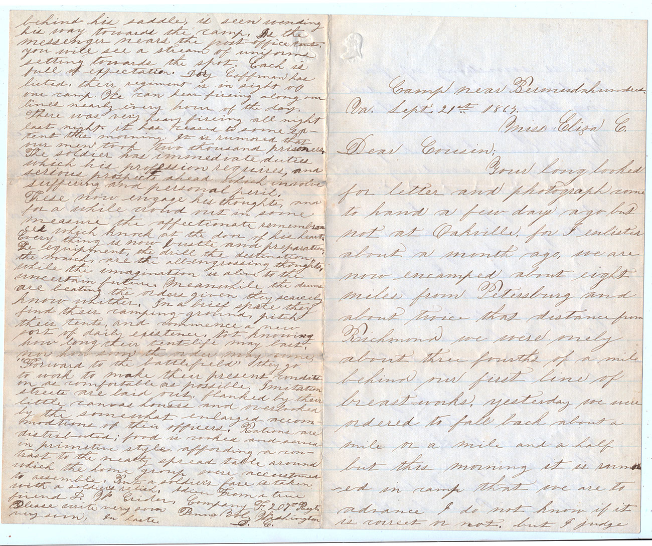 207th PENNSYLVANIA LETTER – PETERSBURG CONTENT!