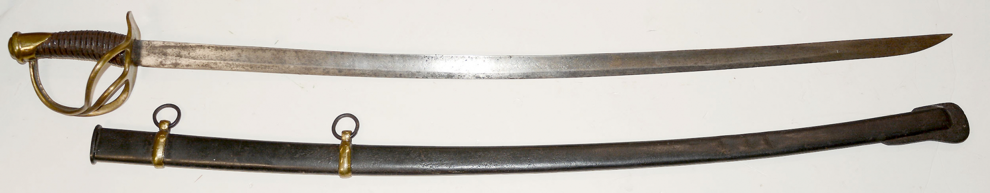 CONFEDERATE “DOG RIVER” CAVALRY SABER AND SCABBARD