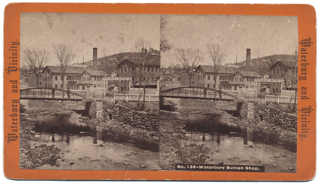 RARE WATERBURY BUTTON SHOP STEREOVIEW 