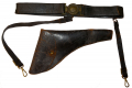 CONFEDERATE OFFICER’S BELT WITH TWO-PIECE VIRGINIA PLATE AND DRAGOON REVOLVER HOLSTER