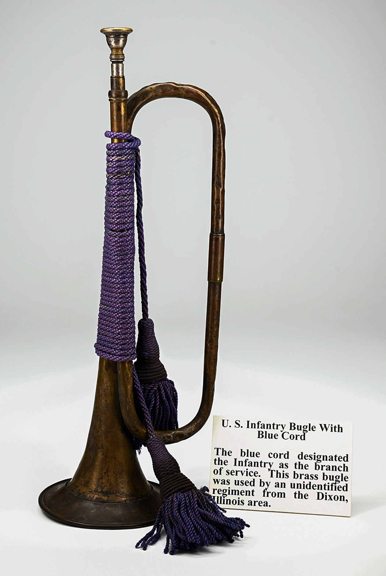 CIVIL WAR BRASS TRUMPET FROM THE DIXON, ILLINOIS, G.A.R. POST