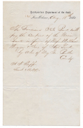 MAJOR GENERAL BENJAMIN BUTLER NOTE