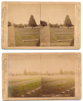 PAIR OF LARGE STEREOVIEW CARDS – GETTYSBURG NATIONAL CEMETERY