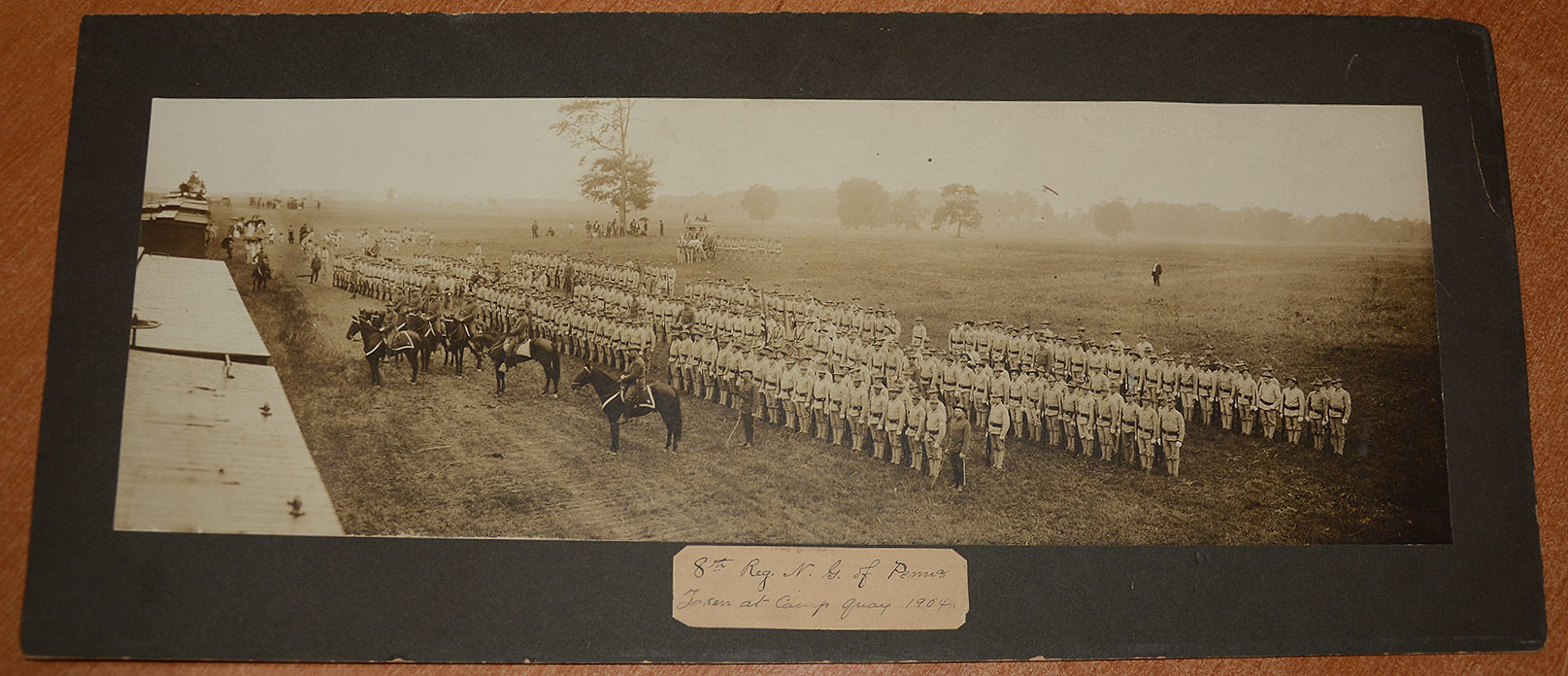 RARE GETTYSBURG PHOTO – 8th REGIMENT, PA NATIONAL GUARD – CAMP QUAY, 1904