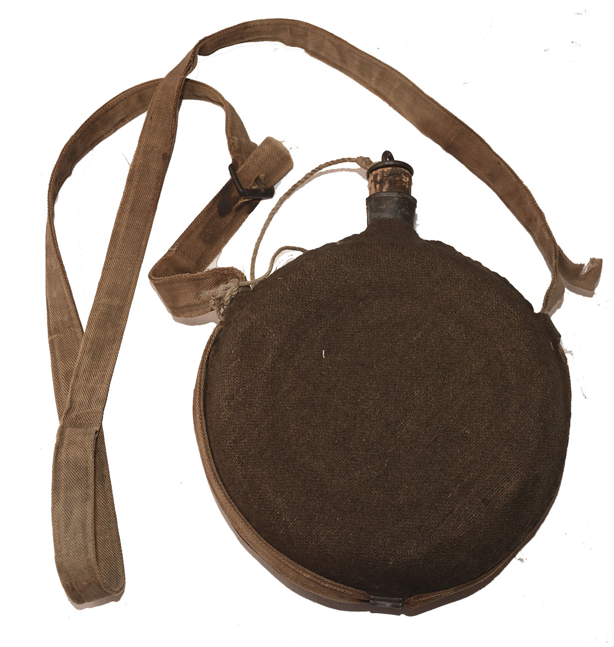 FINE CONFEDERATE CANTEEN COMPLETE WITH STOPPER, COVER, & STRAP