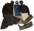 CONFEDERATE OFFICER’S UNIFORM GROUP OF LIEUTENANT, CAPTAIN AND MAJOR HUGH MORTIMER NELSON: 1st VA CAVALRY, 6th VA CAVALRY, ADC TO EWELL, WIA GAINES MILL