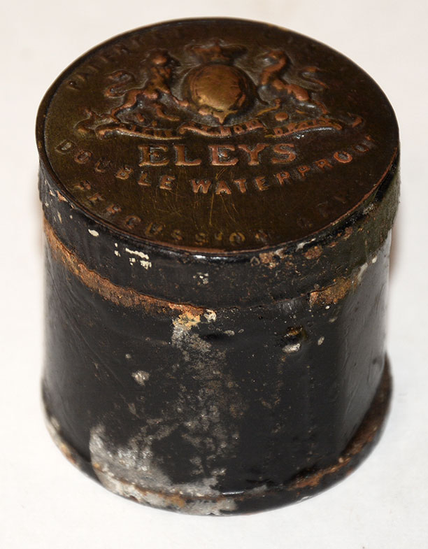CIVIL WAR-ERA ELEY BROTHERS CAP TIN WITH BRASS LABEL