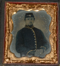 CASED 9th PLATE AMBROTYPE OF A UNION CAVALRYMAN