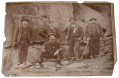 LARGE ANTIQUE COPY OF GETTYSBURG PHOTO – VETERANS AT DEVIL’S DEN