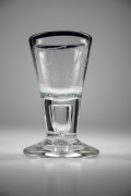 VERY NICE 1805 DATED AND OWNER ETCHED BLUE RIM “FIRING” GLASS