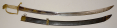 CLASSIC WAR OF 1812 ERA FIVE-BALL EAGLE POMMEL SABER WITH BLUE AND GILT BLADE