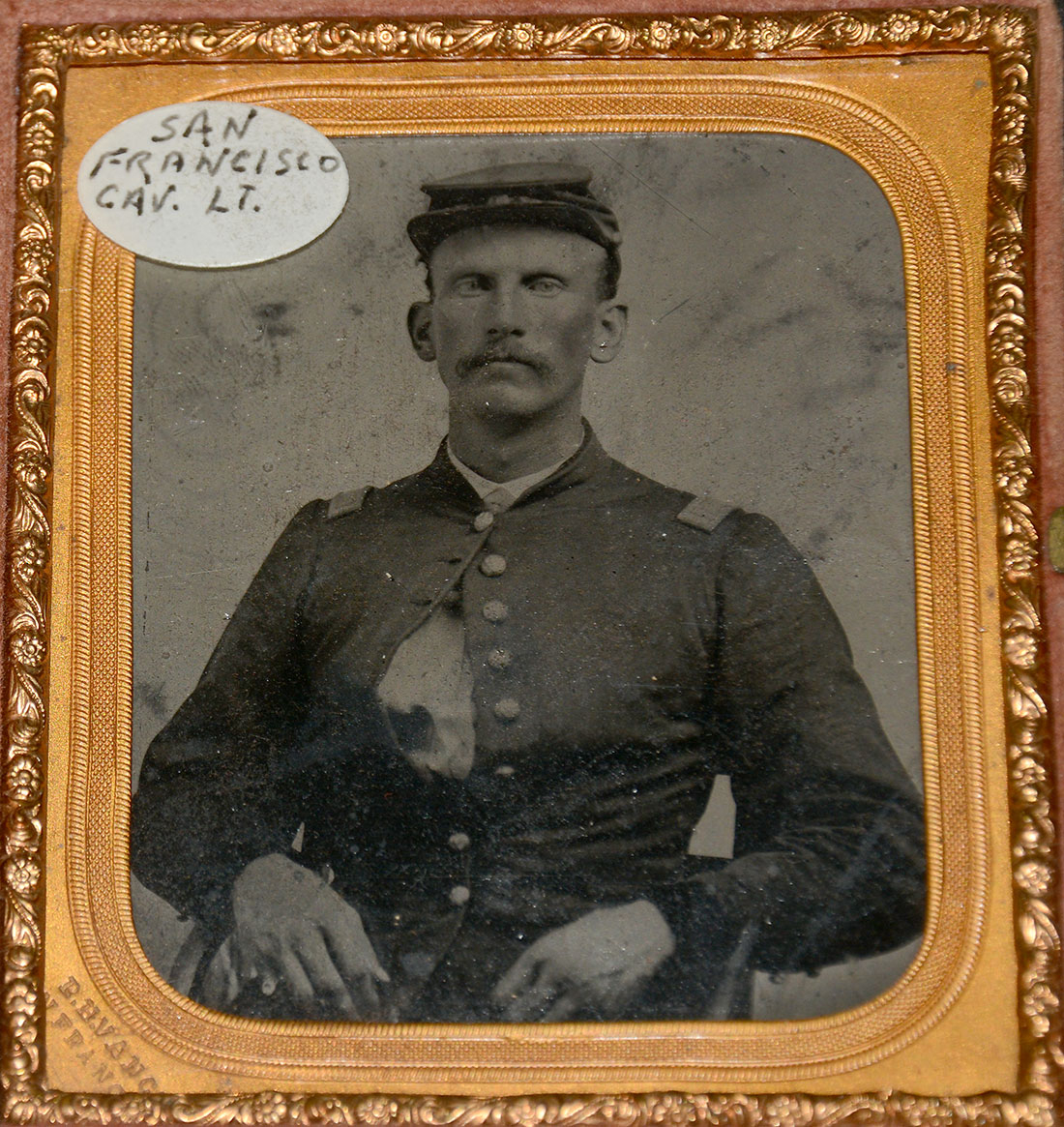SIXTH PLATE TINTYPE OF CALIFORNIA CAVALRY LIEUTENANT 