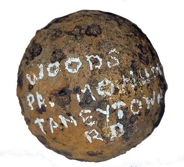 U.S. 12 POUND GRAPE SHOT BALL RECOVERED FROM GETTYSBURG