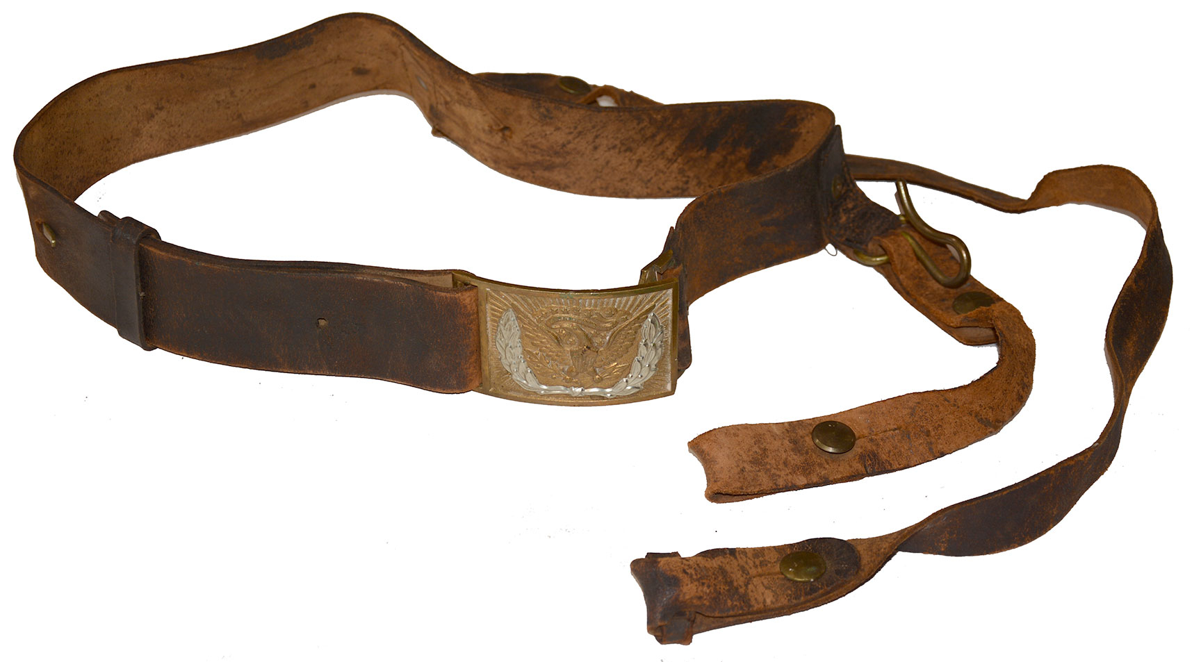 CIVIL WAR M1851 NCO SWORD BELT WITH BUCKLE AND STRAPS