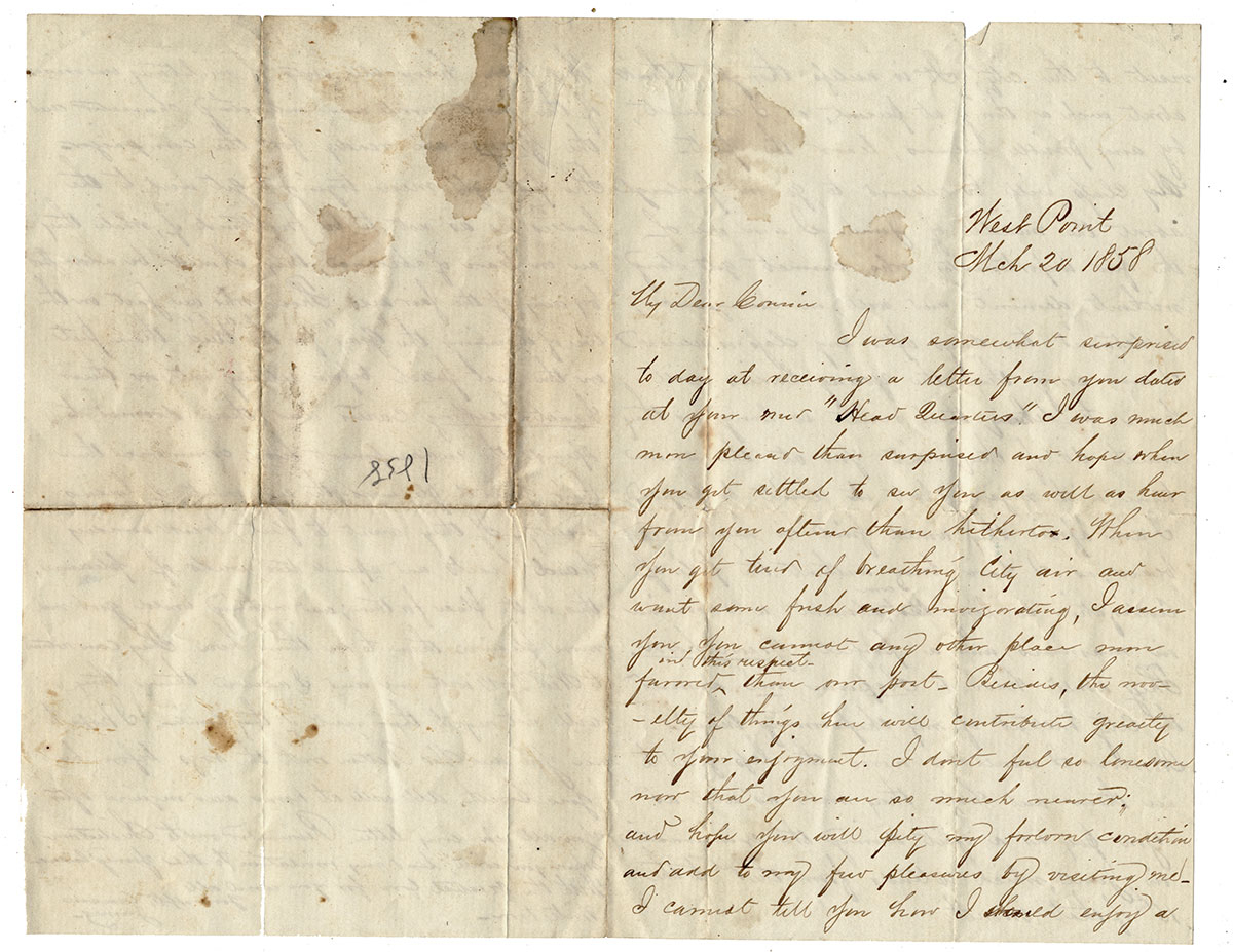 1858 WEST POINT CADET LETTER – WITH EXCELLENT PERSONAL CONTENT	