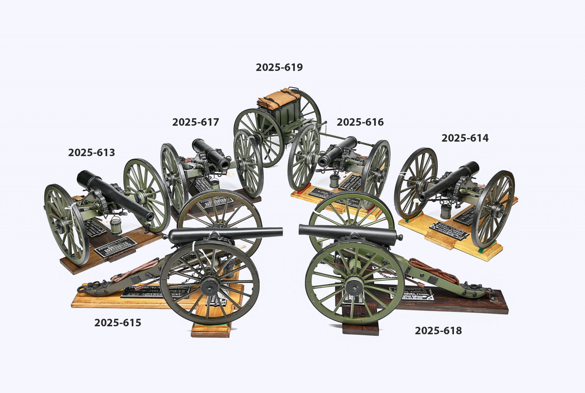 ASSORTMENT OF SCALE MODEL CANNON BY RUSSELL A. NORGAN
