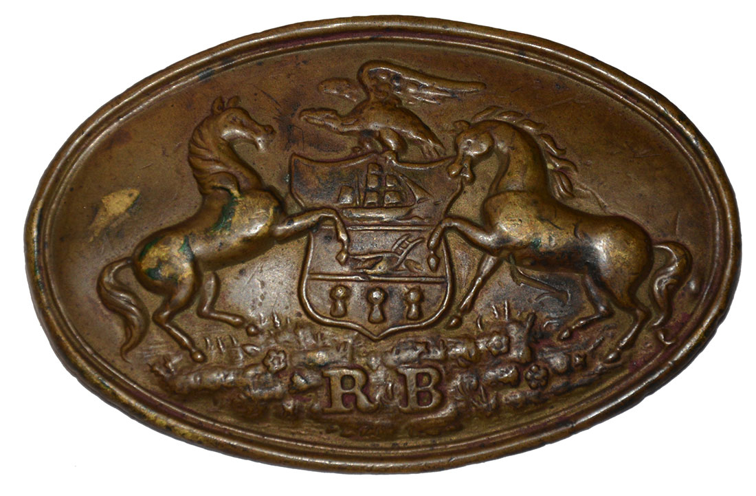 RARE PHILADELPHIA RESERVE BRIGADE CARTRIDGE BOX PLATE