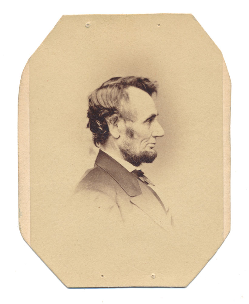 IDENTIFIED BRADY “PENNY POSE” CDV PHOTO – PRESIDENT ABRAHAM LINCOLN