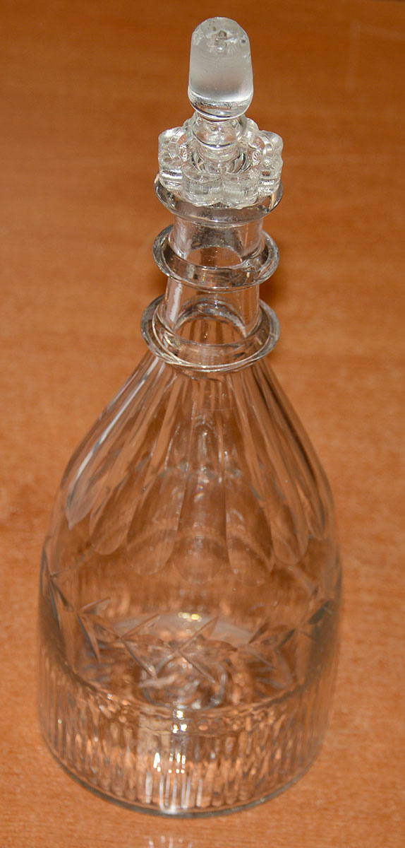 C1800 CUT AND MOLDED IRISH DECANTER WITH PERIOD STOPPER