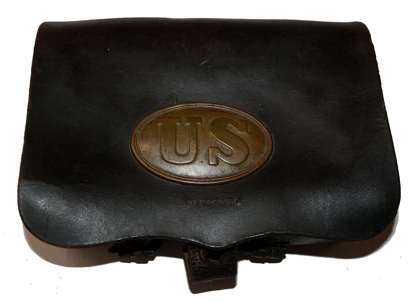 U.S. M1861 MAKER MARKED INFANTRY CARTRIDGE BOX WITH PLATE