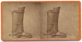 STEREOVIEW CARD – BRITISH OFFICER’S BOOT FROM FIELD OF BATTLE, REVOUTIONARY WAR