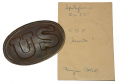 W.H. SMITH MARKED US CARTRIDGE BOX PLATE RECOVERED BY SYD KERKSIS AT MYER’S HILL SPOTSYLVANIA IN DECEMBER 1955 